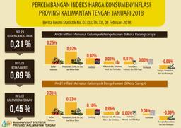 Inflasi Kalimantan Tengah Januari 2018 Sebesar 0,45 Persen